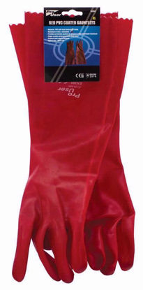 Picture of PRO USER RED PVC COATED GAUNTLETS 45CM/18 IN