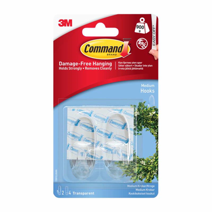 Picture of COMMAND MEDIUM CLEAR HOOKS STRIPS(17091CLR)