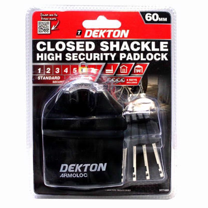 Picture of DEKTON CLOSED SHACKLE STEEL PADLOCK 60MM