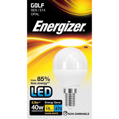 Picture of ENERGIZER LED GOLF 5.9W W/W E14 BULB EACH