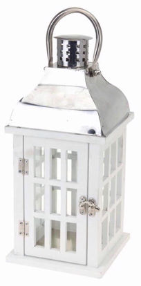 Picture of LANTERN WHITE AND SILVER 34CM