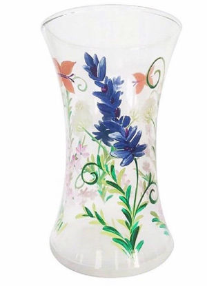 Picture of VASE GLASS VASE BOTANICAL & BUTTERFLY
