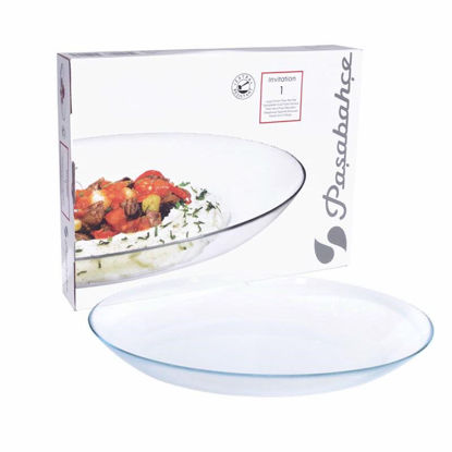 Picture of PB GLASS OVAL PLATE 33X25CM