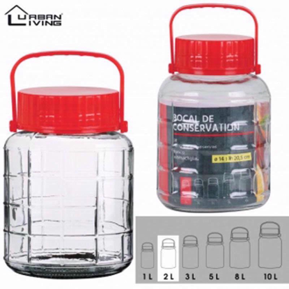 Picture of GLASS JAR WITH SCREW LID 8 LITRE