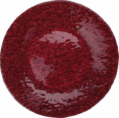 Picture of PLATE GLASS EMBOSSED DROP DESIGN 32CM RED