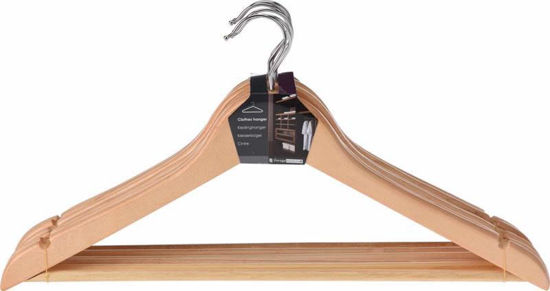 Picture of CLOTHES WOODEN HANGER 6PC
