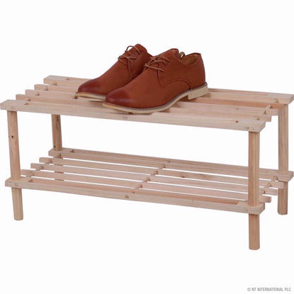 Picture of PRIMA SHOE RACK WOODEN TWO TIER NATURAL