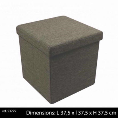 Picture of URBAN LIVING OTTOMAN STORAGE CHOCOLATE 37.5CM