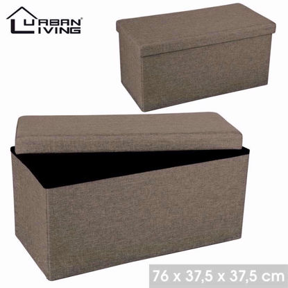 Picture of URBAN LIVING OTTOMAN STORAGE CHOCOLATE 76CM