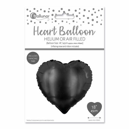 Picture of FOIL BALLOON HEART BLACK 18 INCH