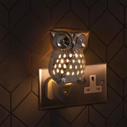 Picture of PLUG-IN WAX WARMER OWL SILVER D000