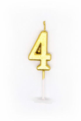 Picture of CANDLE NUMBER 4 GOLD
