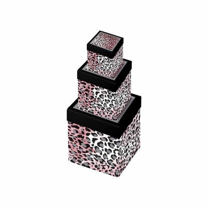 Picture of GIFT BOXES SET 3 PINK ANIMAL PRINT