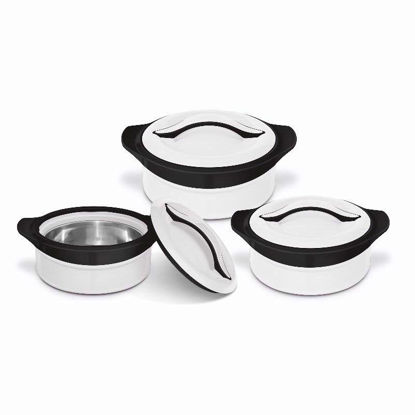 Picture of ZENITH INSULATED HOT POT SET 3PC WHITE/BLACK