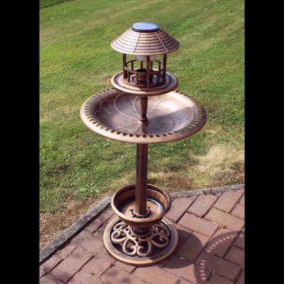 Picture of KINGFISHER BIRD BATH AND SOLAR LIGHT