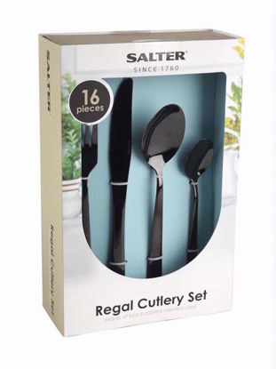 Picture of SALTER REGAL BLACK CUTLERY SET 16PC