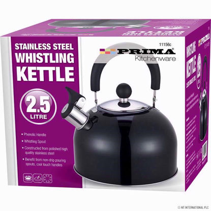 Picture of PRIMA WHISTLING KETTLE BLACK S/S 2.5L