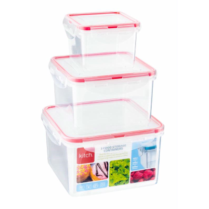 Picture of Kitch 3 Square Containers 200/400/1200ml