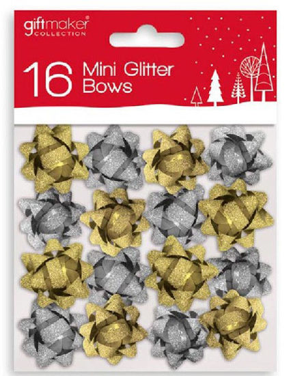 Mini Glitter Bows Gold/Silver