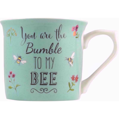 Bee Happy Fine China Mug (Blue)