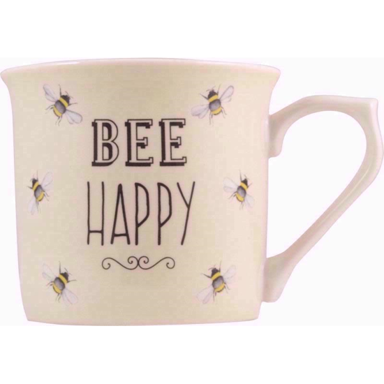 Bee Happy Fine China Mug (Cream)