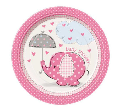 Picture of 7IN UMBRELLAPHANTS PINK PLATES (Pack of 8)