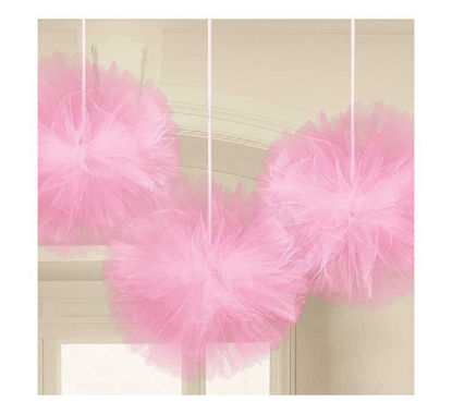 Picture of PINK FLUFFY TULLE DECORATIONS (Pack of 3)