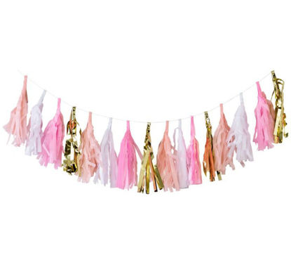 Picture of 2M PINK WHITE GOLD TASSEL (Pack of 16)
