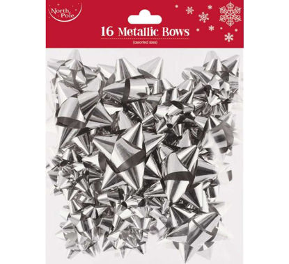 Picture of SILVER METALLIC BOWS (Pack of 16)