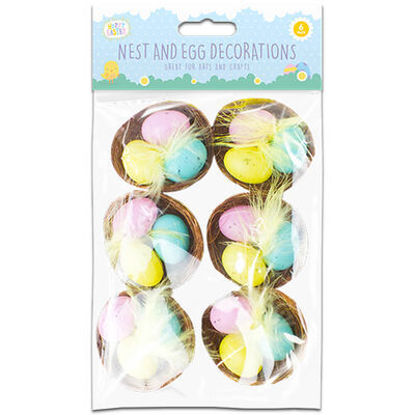 Picture of Easter Egg Nest Decorations - 6 Pack