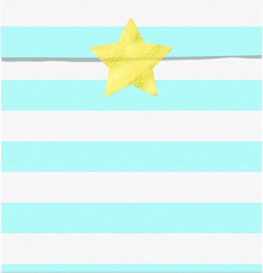 Picture of Light Blue Stripe Paper Treat Bags - 14cm (Pack of 6)