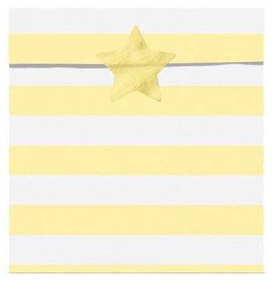 Picture of Pastel Yellow Stripe Paper Treat Bags - 14cm (Pack of 6)