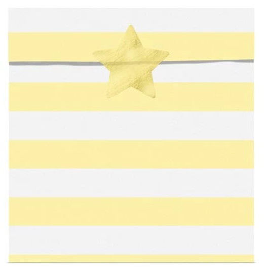 Picture of Pastel Yellow Stripe Paper Treat Bags - 14cm (Pack of 6)