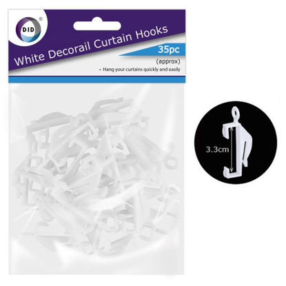 35pc White Decorail Curtain Hooks