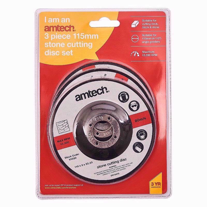 Picture of AMTECH CUTTING DISC STONE 3PC 115MM