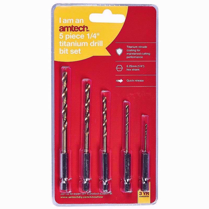 Picture of AMTECH DRILL BIT TITNIUM 5PC SET