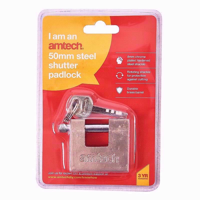 Picture of AMTECH PADLOCK SHUTTER LOCK 4 KEYS 50MM