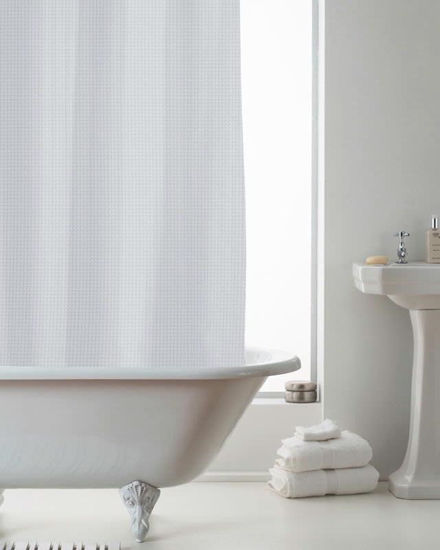 Picture of COUNTRYCLUB SHOWER CURTAIN WAFFLE GREY