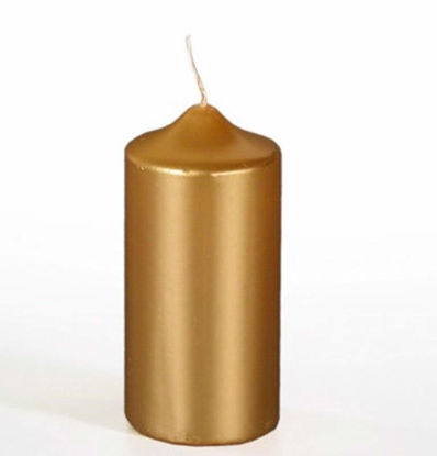 Picture of PAPSTAR PILLAR CANDLE SINGLE METALLIC GOLD