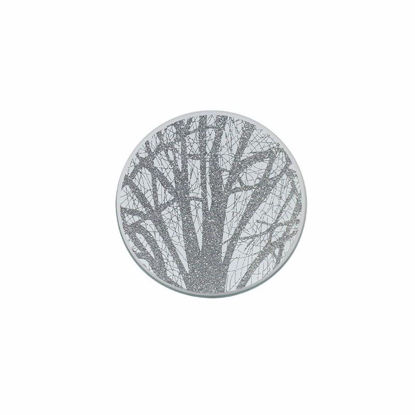 Picture of CANDLE PLATE 10CM SILVER WOODLAND