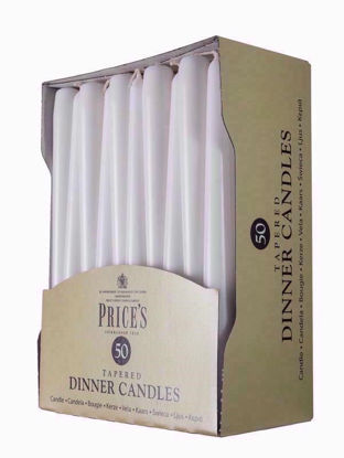 Picture of PRICES 50 CATERING DINNER CANDLES WHITE 