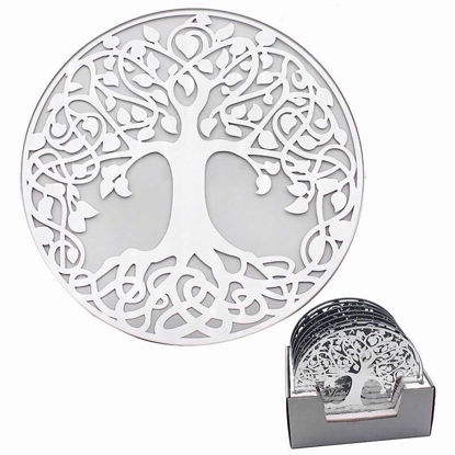 Picture of CANDLE PLATE 20CM TREE OF LIFE MIRROR