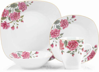 Picture of GISOO FLOWER SQUARE DINNER SET 16PCS
