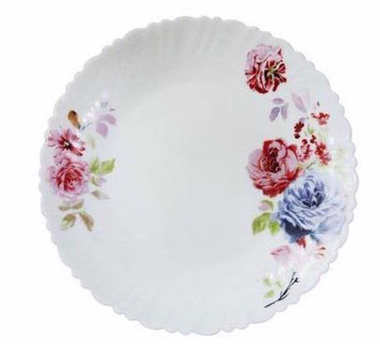Picture of OPAL GLASS FLORAL PLATE 8.5 INCH