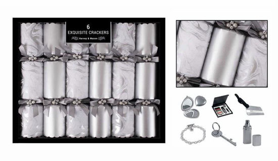 Picture of CHRISTMAS CRACKER 6X13 EXQUISITE SILVER MARBL