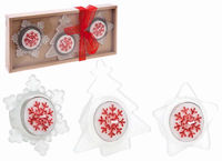 Picture of SNOW WHITE TEALIGHT CANDLE GIFTSET RED 6PC