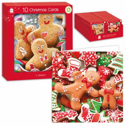 Picture of GIFTMAKER CARDS SQUARE 10 GINGERBREAD