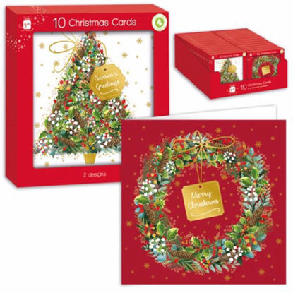 Picture of GIFTMAKER CARDS SQUARE 10 TREE WREATH