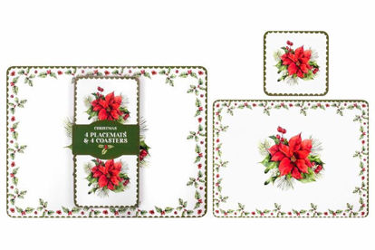 Picture of CHRISTMAS HOLLY 4 PLACEMATS 4 COASTERS
