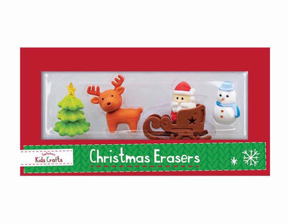 Picture of CHRISTMAS NOVELTY ERASER 4PK